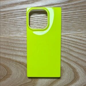Neon Yellow-Green Phone Case with Minimalist Design and Durable Protection